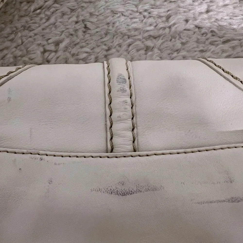 Francesco Biasia Shoulder Handbag Purse Cream Leather